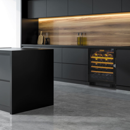 Built-in wine cooler in a modern custom kitchen