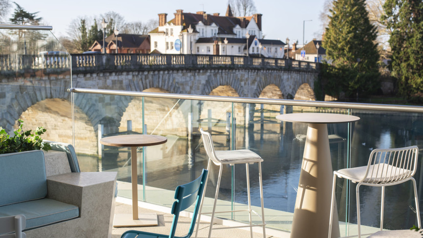 Michel Roux Sr, the famous starred Chef, renewed his trust in EuroCave - Photo: Roux at Skindles, a chic French inspired Brasserie