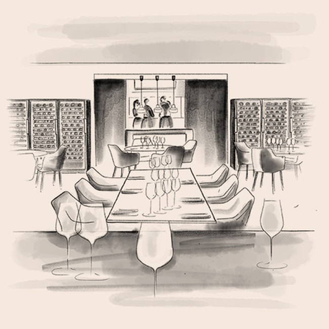 In the cellar at Le Soufflot, Meursault, France 