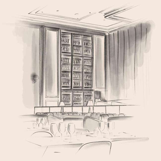 In the wine cellar at Agatha restaurant, Dubai, United Arab Emirates