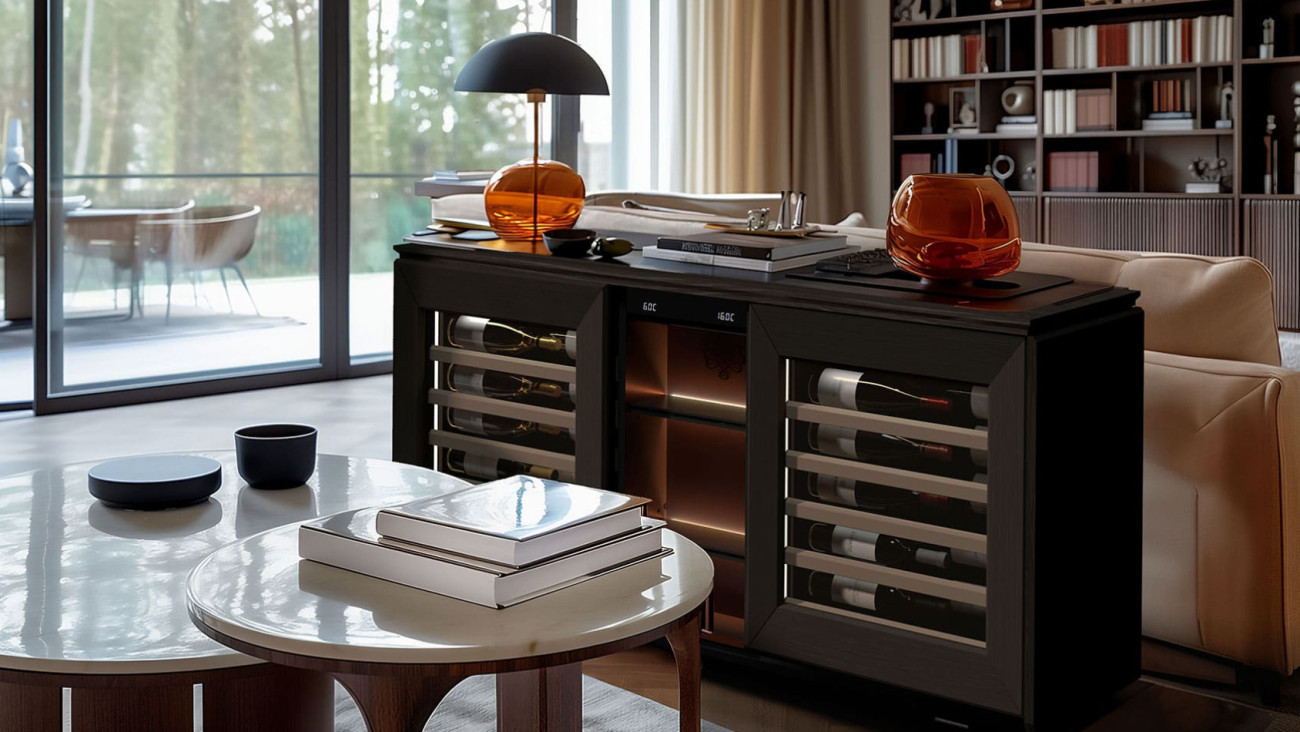 Configure your Harmonie serving wine cellar down to the smallest detail to match your living room interior design without compromise.