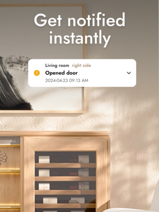 Real-time alert notifications with EuroCave Connect.