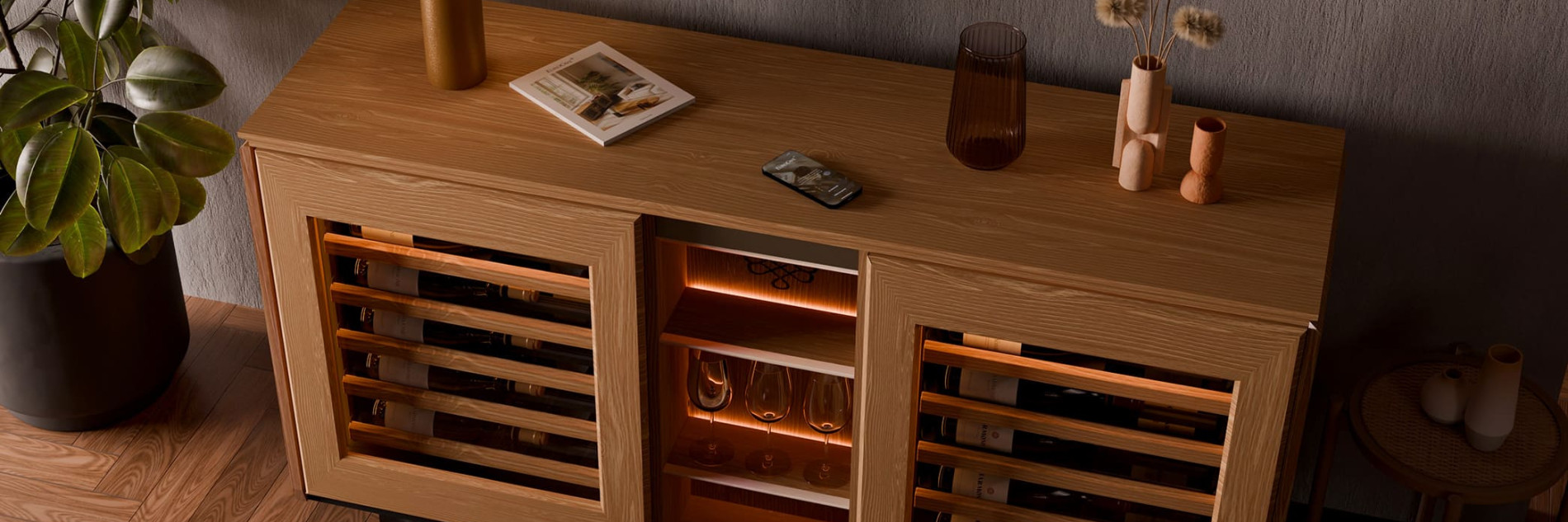 App zur Fernsteuerung des vernetzten Weinklimaschranks Harmonie