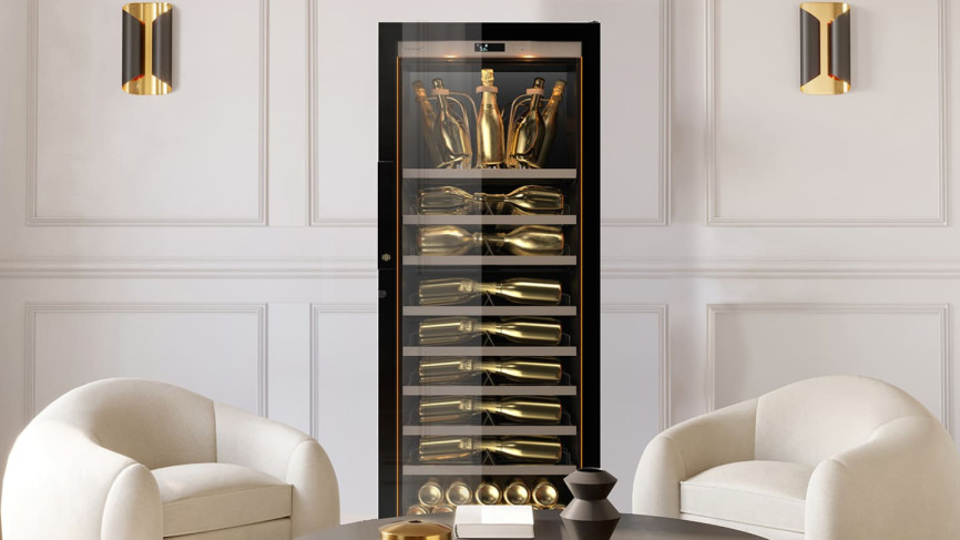 Der Champagner-Servierschrank bietet die idealen Bedingungen, um Ihre Champagner-Flaschen auf die perfekte Serviertemperatur zu temperieren und Ihre kostbarsten Flaschen zu präsentieren.