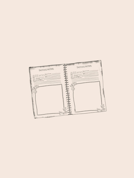 Illustration of a tasting notebook