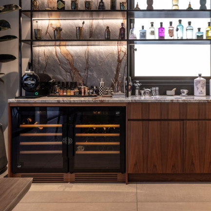 Professional wine station featuring a double EuroCave Compact wine cooler in Israel.