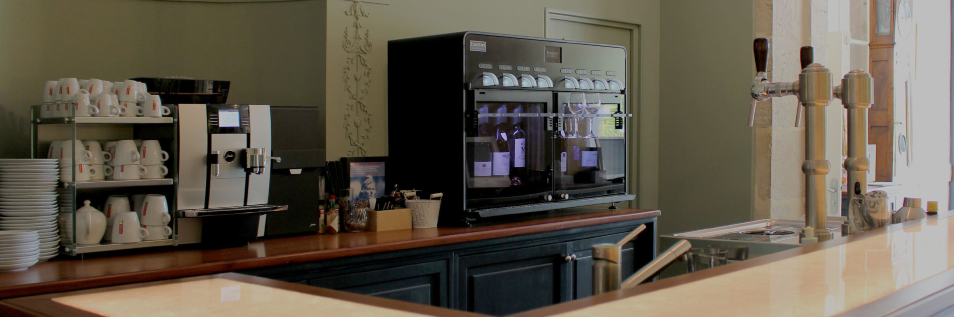 Wine vending machine bring wine to ideal temperature and store 8 open bottles without impairing the wine's sensory qualities for up to 3 weeks after opening